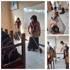 “Jumat Bersih” di MTsN 2 Sidoarjo: Semangat Kebersihan dan Kebersamaan